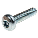 RS PRO Bright Zinc Plated Pan Steel Tamper Proof Security Screw, M5 x 20mm