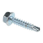 RS PRO Bright Zinc Plated Steel Self Drilling Screw M4.2 x 19mm Long