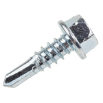 RS PRO Bright Zinc Plated Steel Self Drilling Screw M4.8 x 16mm Long