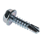 RS PRO Bright Zinc Plated Steel Self Drilling Screw M4.8 x 19mm Long