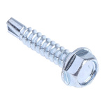 RS PRO Bright Zinc Plated Steel Self Drilling Screw M4.8 x 25mm Long