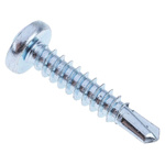 RS PRO Bright Zinc Plated Steel Self Drilling Screw No. 10 x 1in Long x 25mm Long