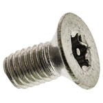 RS PRO Plain Flat Stainless Steel Tamper Proof Security Screw, M3 x 6mm