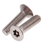 RS PRO Plain Countersunk Stainless Steel Tamper Proof Security Screw, M3 x 12mm