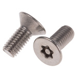 RS PRO Plain Flat Stainless Steel Tamper Proof Security Screw, M5 x 12mm