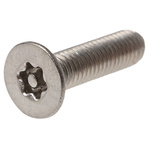 RS PRO Plain Flat Stainless Steel Tamper Proof Security Screw, M5 x 20mm
