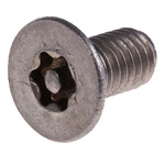 RS PRO Plain Flat Stainless Steel Tamper Proof Security Screw, M6 x 12mm