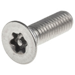 RS PRO Plain Flat Stainless Steel Tamper Proof Security Screw, M6 x 20mm