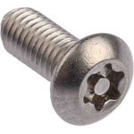 RS PRO Plain Button Stainless Steel Tamper Proof Security Screw, M5 x 12mm