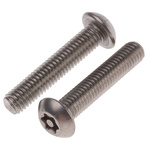 RS PRO Plain Button Stainless Steel Tamper Proof Security Screw, M5 x 25mm