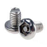 RS PRO Plain Button Stainless Steel Tamper Proof Security Screw, M4 x 6mm