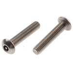 RS PRO Plain Button Stainless Steel Tamper Proof Security Screw, M4 x 20mm