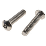 RS PRO Plain Button Stainless Steel Tamper Proof Security Screw, M5 x 25mm