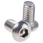 RS PRO Plain Button Stainless Steel Tamper Proof Security Screw, M6 x 12mm