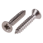 RS PRO Plain Stainless Steel Countersunk Head Self Tapping Screw, N°6 x 3/4in Long 19mm Long
