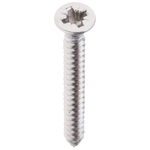 RS PRO Plain Stainless Steel Countersunk Head Self Tapping Screw, N°6 x 1.1/4in Long 32mm Long