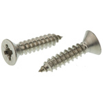 RS PRO Plain Stainless Steel Countersunk Head Self Tapping Screw, N°8 x 3/4in Long 19mm Long