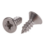 RS PRO Plain Stainless Steel Countersunk Head Self Tapping Screw, N°10 x 1/2in Long 13mm Long