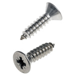 RS PRO Plain Stainless Steel Countersunk Head Self Tapping Screw, N°10 x 3/4in Long 19mm Long