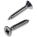 RS PRO Plain Stainless Steel Countersunk Head Self Tapping Screw, N°10 x 1in Long 25mm Long