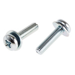 RS PRO M3 x 12 mmmm Zinc Plated Steel Pan Head Sems Screw, Plain Washer
