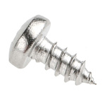 RS PRO Plain Stainless Steel Pan Head Self Tapping Screw, N°N°4 x 1/4in Long 6.5mm Long