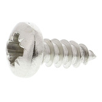 RS PRO Plain Stainless Steel Pan Head Self Tapping Screw, N°6 x 3/8in Long 9.5mm Long