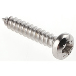 RS PRO Plain Stainless Steel Pan Head Self Tapping Screw, N°6 x 3/4in Long 19mm Long