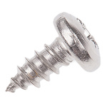 RS PRO Plain Stainless Steel Pan Head Self Tapping Screw, N°8 x 3/8in Long 9.5mm Long