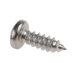 RS PRO Plain Stainless Steel Pan Head Self Tapping Screw, N°8 x 1/2in Long 13mm Long