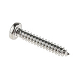 RS PRO Plain Stainless Steel Pan Head Self Tapping Screw, N°8 x 1in Long 25mm Long