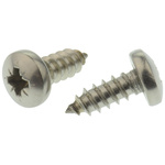 RS PRO Plain Stainless Steel Pan Head Self Tapping Screw, N°10 x 1/2in Long 13mm Long