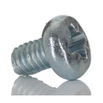 RS PRO Bright Zinc Plated Steel Round Head Self Tapping Screw, M4 x 0.236in Long 6mm Long