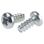 RS PRO Bright Zinc Plated, Clear Passivated Steel Pan Head Thread Forming Screw, N°8 x 9mm Long