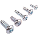 RS PRO Bright Zinc Plated, Clear Passivated Steel Pan Head Thread Forming Screw, No.4, No.6, No.8, No.10 x