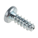 RS PRO Bright Zinc Plated, Clear Passivated Steel Pan Head Thread Forming Screw, N°6 x 9mm Long