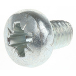 RS PRO Bright Zinc Plated, Clear Passivated Steel Pan Head Thread Forming Screw, M4 x 6mm Long