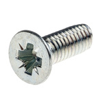 RS PRO Bright Zinc Plated, Clear Passivated Steel Countersunk Head Thread Forming Screw, M4 x 12mm Long