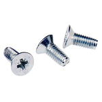 RS PRO Bright Zinc Plated, Clear Passivated Steel Countersunk Head Thread Forming Screw, M5 x 12mm Long