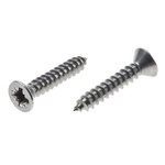 RS PRO Plain Stainless Steel Countersunk Head Self Tapping Screw, N°6 x 3/4in Long 19mm Long