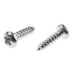 RS PRO Plain Stainless Steel Pan Head Self Tapping Screw, N°6 x 1/2in Long 13mm Long