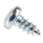 RS PRO Bright Zinc Plated Steel Pan Head Self Tapping Screw, N°N°4 x 1/4in Long 6.5mm Long