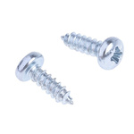 RS PRO Bright Zinc Plated Steel Pan Head Self Tapping Screw, N°4 x 3/8in Long 9.5mm Long