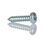 RS PRO Bright Zinc Plated Steel Pan Head Self Tapping Screw, N°N°4 x 1/2in Long 13mm Long