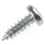 RS PRO Bright Zinc Plated Steel Pan Head Self Tapping Screw, N°8 x 1/2in Long 13mm Long