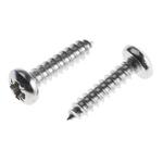 RS PRO Plain Stainless Steel Pan Head Self Tapping Screw, N°6 x 5/8in Long 16mm Long