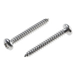 RS PRO Plain Stainless Steel Pan Head Self Tapping Screw, N°8 x 1.1/4in Long 32mm Long