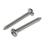 RS PRO Plain Stainless Steel Pan Head Self Tapping Screw, N°10 x 1.1/2in Long 38mm Long