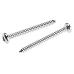 RS PRO Plain Stainless Steel Pan Head Self Tapping Screw, N°10 x 2in Long 50mm Long