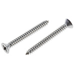 RS PRO Plain Stainless Steel Countersunk Head Self Tapping Screw, N°8 x 1.1/2in Long 38mm Long